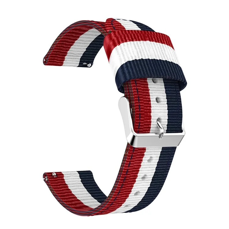 Adjustable Woven Nylon Replacement Watch Strap for Samsung Gear S3 Frontier / Classic - Dark Blue / White / Red