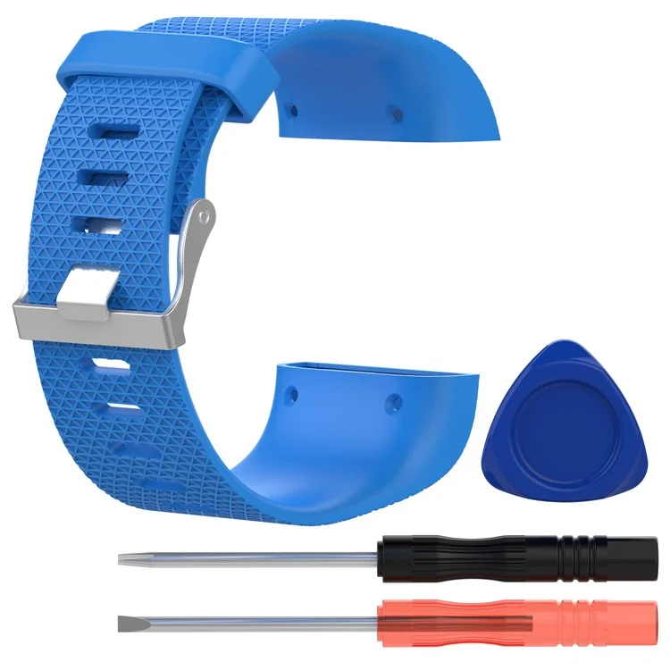 For Fitbit Surge Soft TPE Watch Strap with Installation Tools - Baby Blue, Size: S