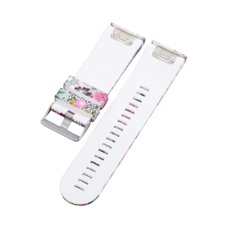 26mm Silicone Watch Band Bracelet Strap for Garmin Fenix3 Quatix 3 Fenix 5X Fenix 3 HR Smart Watch - Colorful Flowers