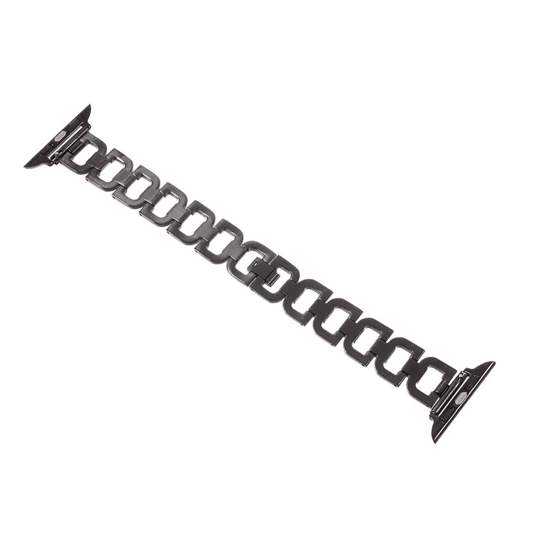 Letter D Link Chain Watch Strap Replacement for Apple Watch Series 3 Series 2 Series 1 38mm - Black