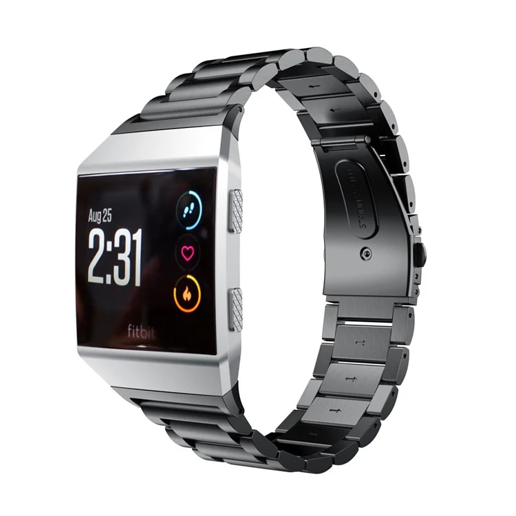 Solid Stainless Steel Watch Band Replacement for Fitbit Ionic - Black