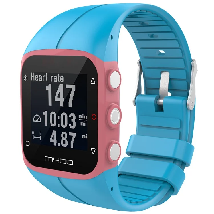 Para Polar M400 / M430 / M200 Flexible Silicone Watch Strap De La Banda De Muñeca Ajustable Reemplazo - Azul