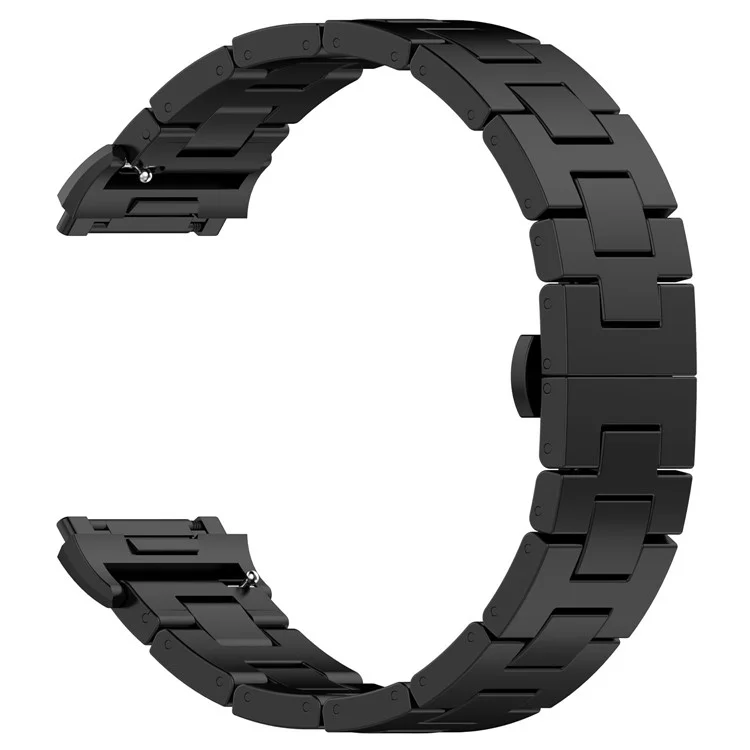 Solid Stainless Steel Watch Band Link Bracelet for Fitbit Ionic - Black
