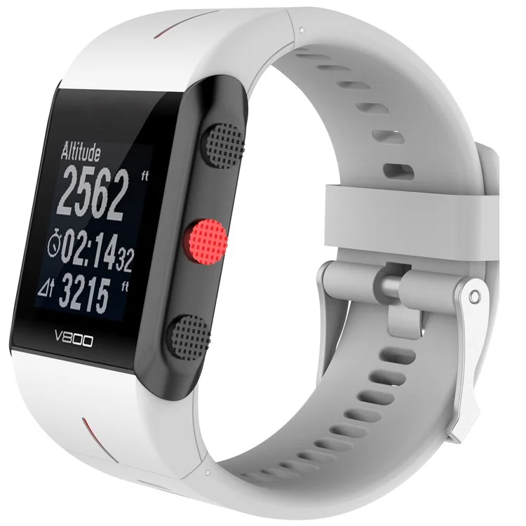 Cinturino in silicone morbido per orologio sportivo GPS Polar V800, cinturino di ricambio con accessori - bianco