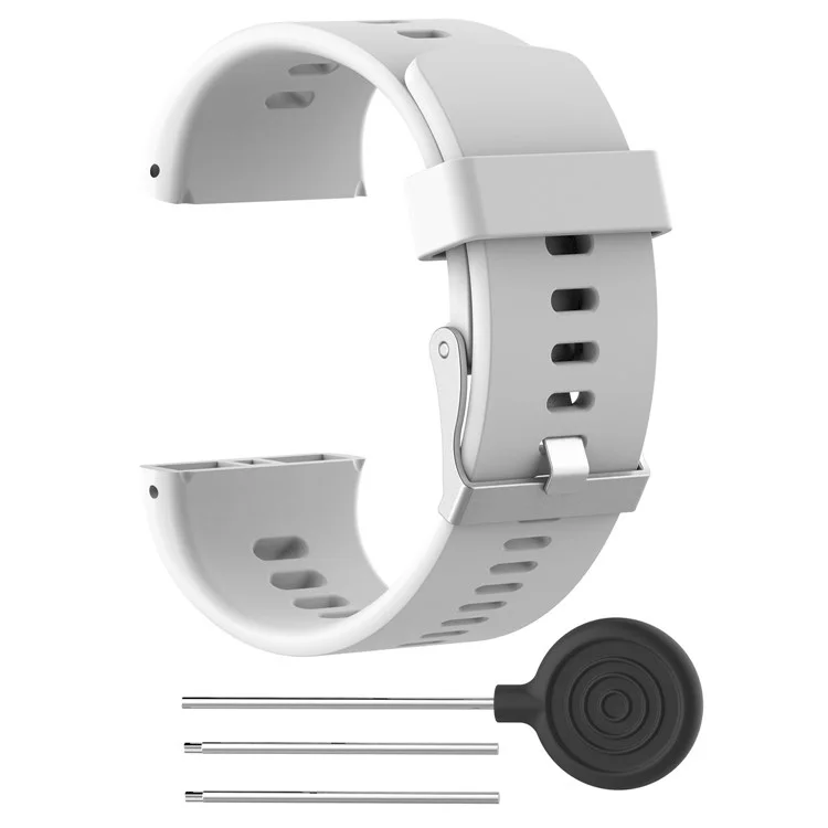 Cinturino in silicone morbido per orologio sportivo GPS Polar V800, cinturino di ricambio con accessori - bianco