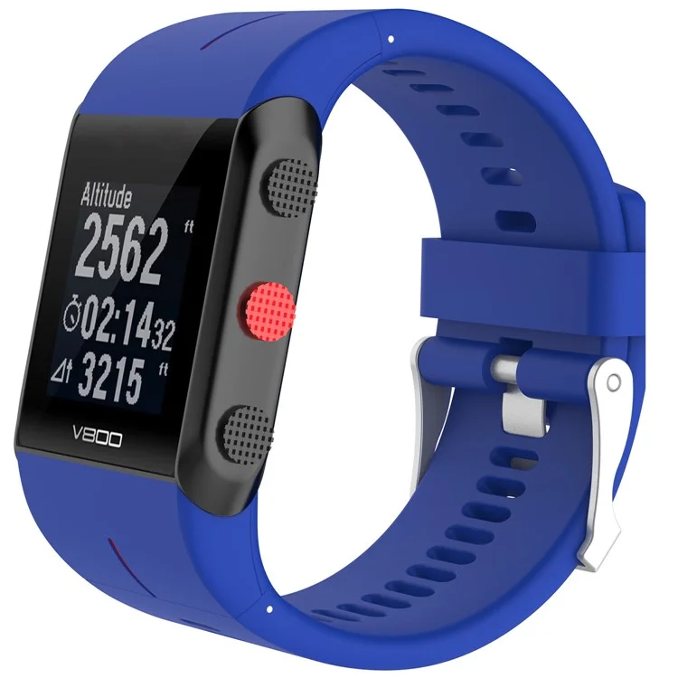 Cinturino Morbido in Silicone per Orologio Sportivo GPS Polar V800, Cinturino di Ricambio con Attrezzi - Blu