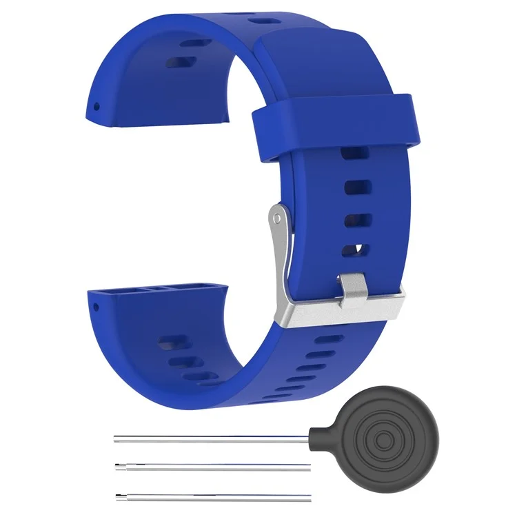 Soft Silicone Wrist Strap for Polar V800 GPS Sports Watch, Replacement Watch Band with Tools - Blue