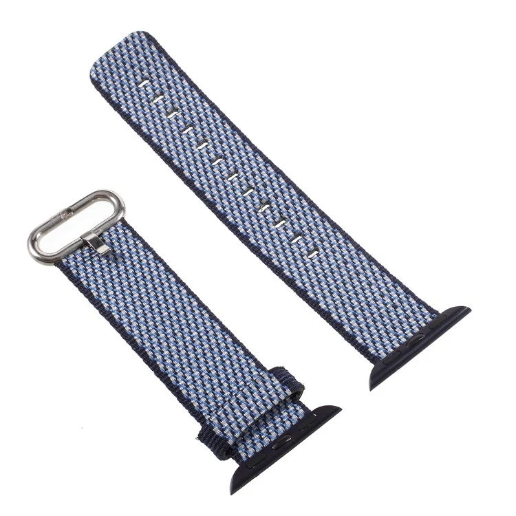 Metal Buckle Nylon Watch Band for Apple Watch Series 3/2/1 42mm - Dark Blue