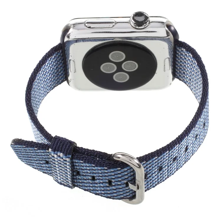Metal Buckle Nylon Watch Band for Apple Watch Series 3/2/1 42mm - Dark Blue