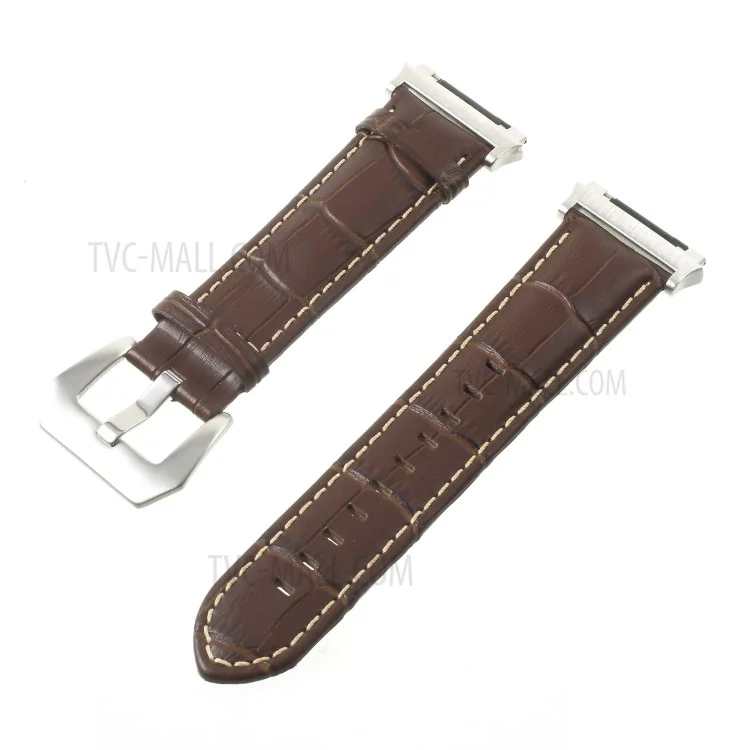 Crocodile Texture Genuine Leather Watch Strap Replacement for Apple Watch Series 3/2/1 42mm - Coffee