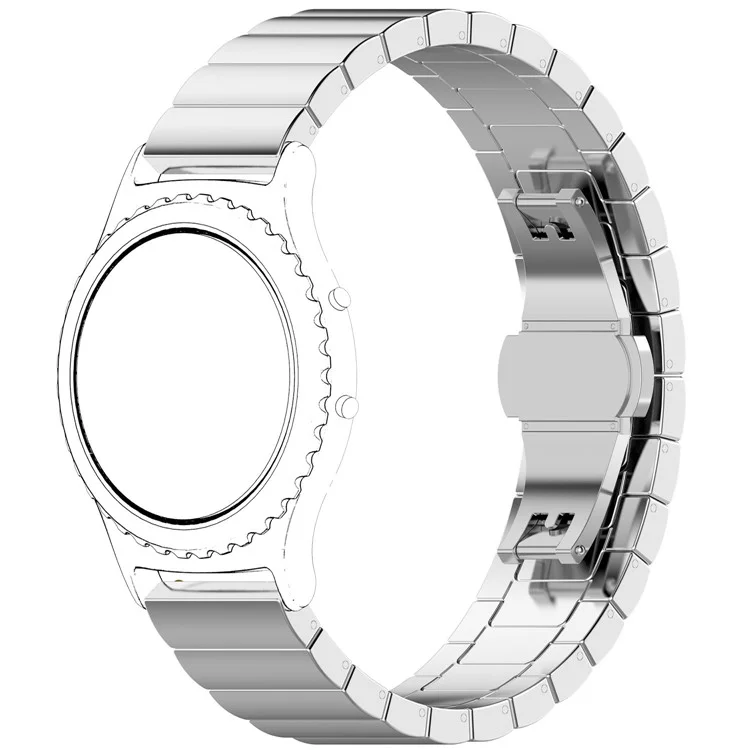 Correas de Reloj de Cadena de Enlace de Acero Inoxidable Sólido Para Samsung Gear S2 - Color Plata