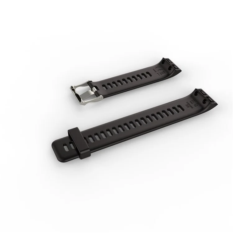 Flexible Silicone Watch Strap with Metal Buckle for Garmin Forerunner 35 - Black