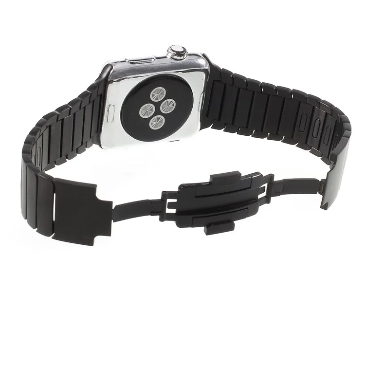 XINCUCO 316L Stainless Steel Watch Strap with Butterfly Buckle for Apple Watch Series 3/2/1 42mm - Black