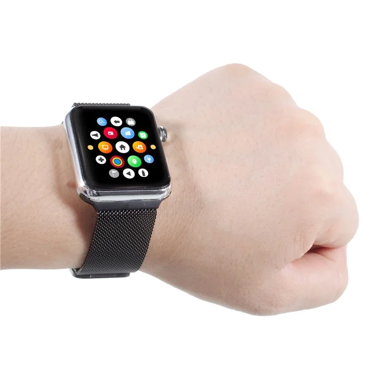 XINCUCO Magnetic Milanese Loop Metal Watch Strap for Apple Watch Series 3/2/1 42mm - Black