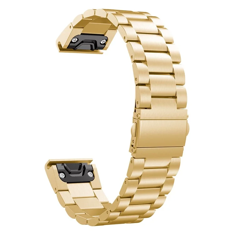 For Garmin Fenix5/Forerunner 935 22mm Stainless Steel Watchband Folding Clasp Wrist Strap Replacement - Gold Color