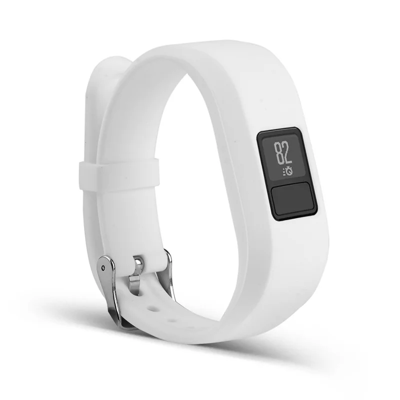 For Garmin Vivofit 3 Soft Silicone Watch Band Adjustable Replacement Strap - White