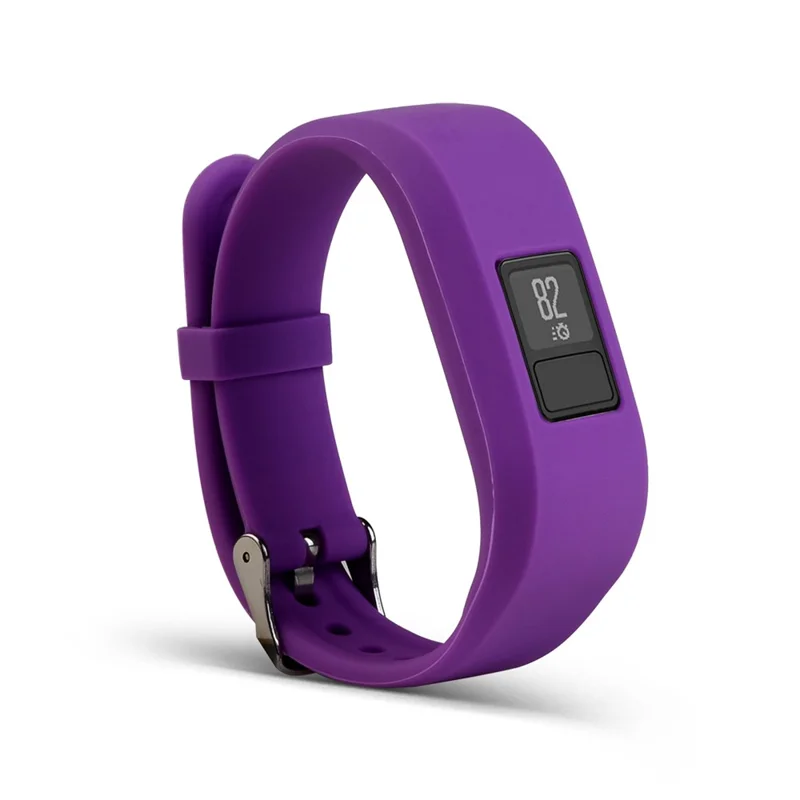 For Garmin Vivofit 3 Soft Silicone Watch Band Adjustable Replacement Strap - Purple