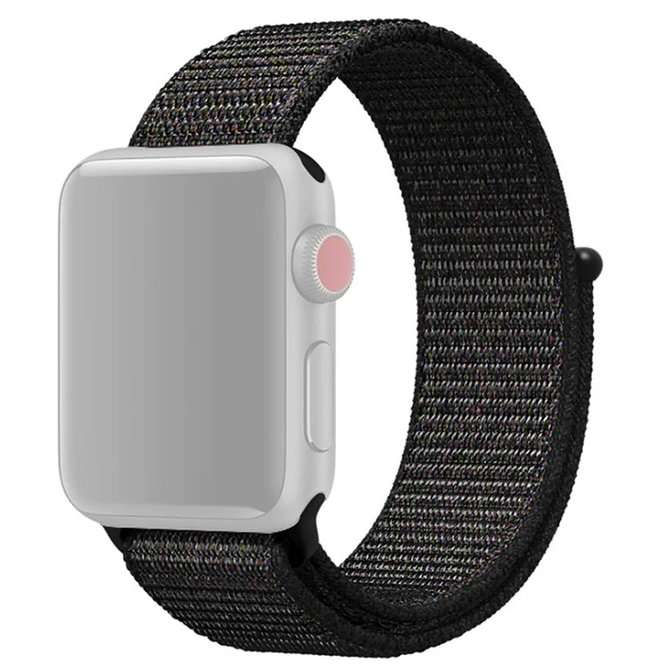 Nylon Velcro Closure Watch Band for Apple Watch Series 3/2/1 38mm - Black