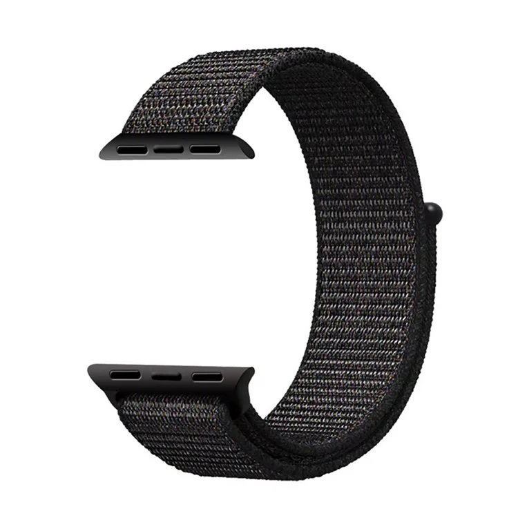 Nylon Velcro Closure Watch Band for Apple Watch Series 3/2/1 38mm - Black