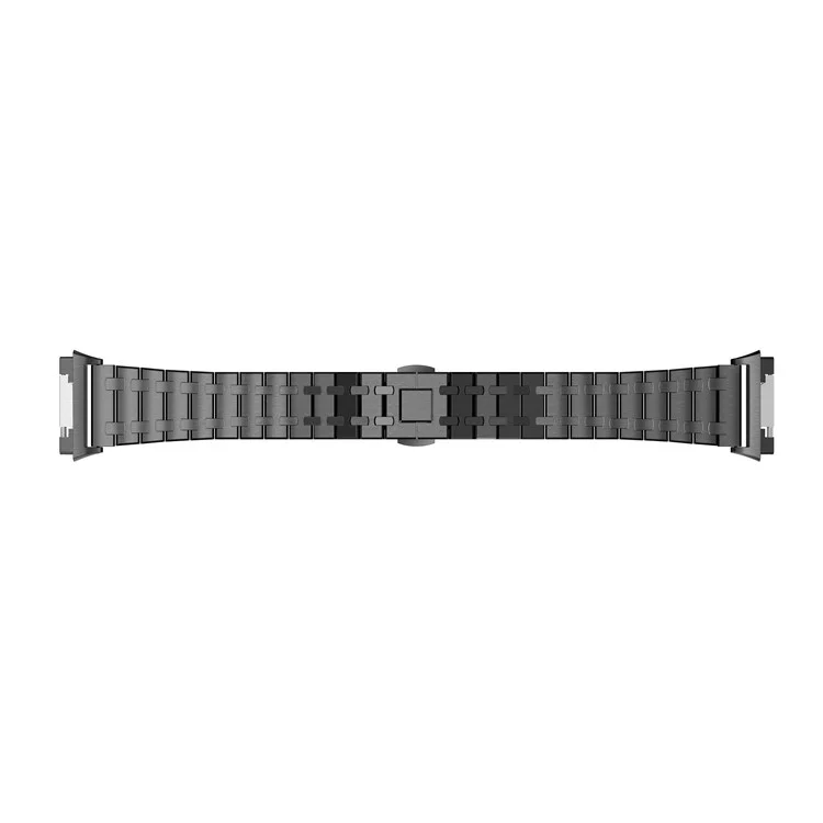 22mm 316L Stainless Steel Butterfly Buckle Watch Strap for Fitbit Ionic - Black