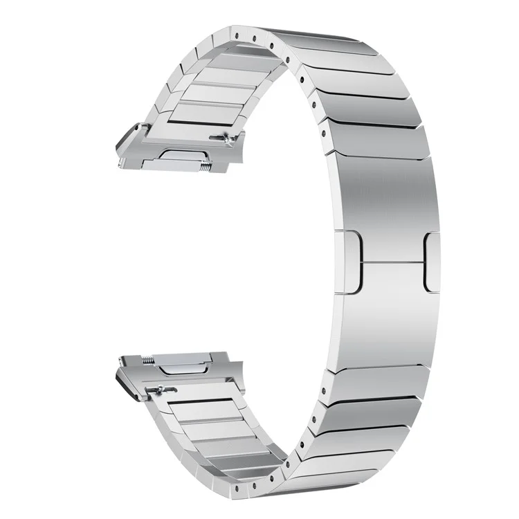 Stainless Steel Link Chain Watch Strap with Lugs Adapters for Fitbit Ionic - Silver Color