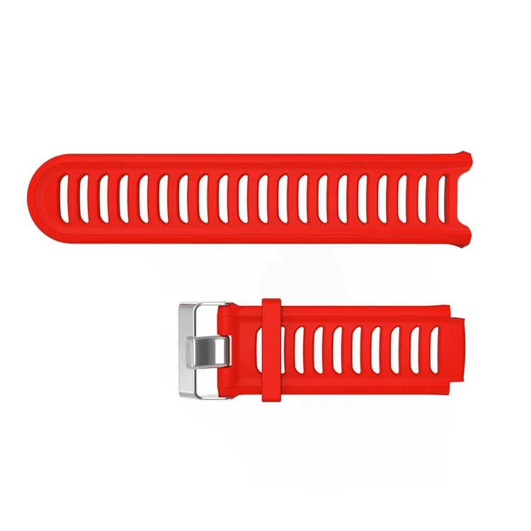 Flexible Silicone Watch Band with Metal Buckle Delivery Tool Kit For Garmin Forerunner 910xt - Red