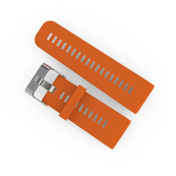 Metal Buckle Flexible Silicone Watch Strap Replacement with Installment Tool Kit for Garmin Vivoactive HR - Orange
