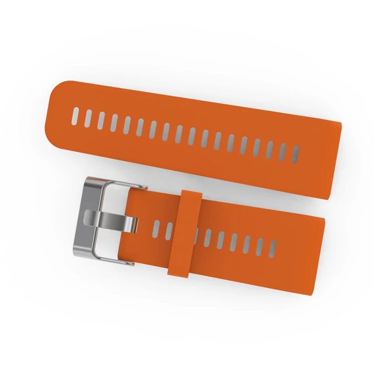 Metal Buckle Flexible Silicone Watch Strap Replacement with Installment Tool Kit for Garmin Vivoactive HR - Orange