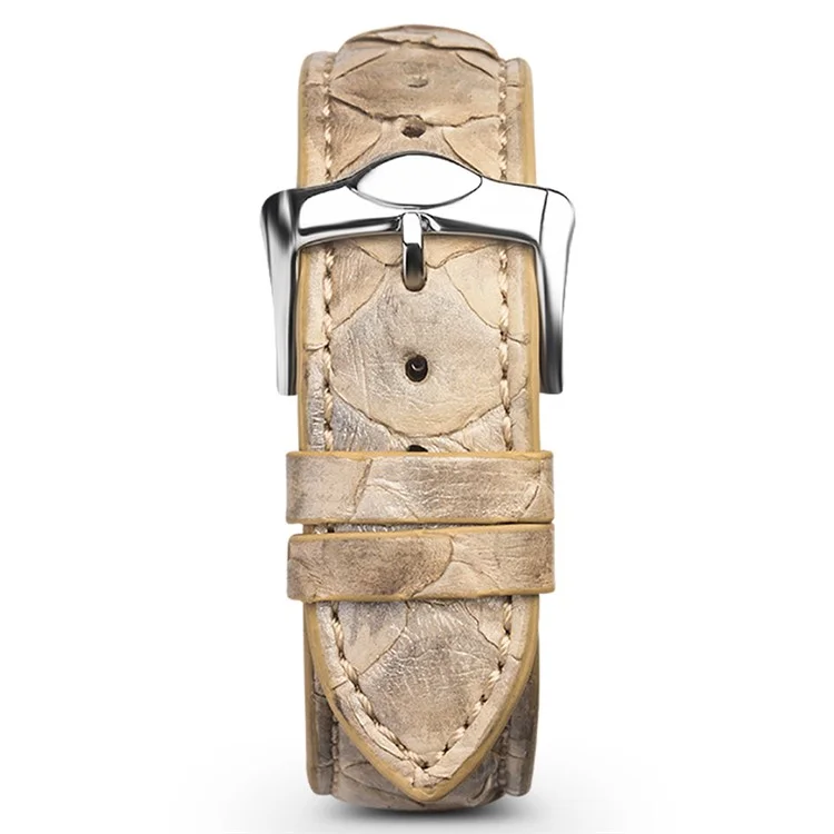 QIALINO Morelia Spilota Texture Genuine Leather Watch Strap for Apple Watch Series 3/2/1 38mm