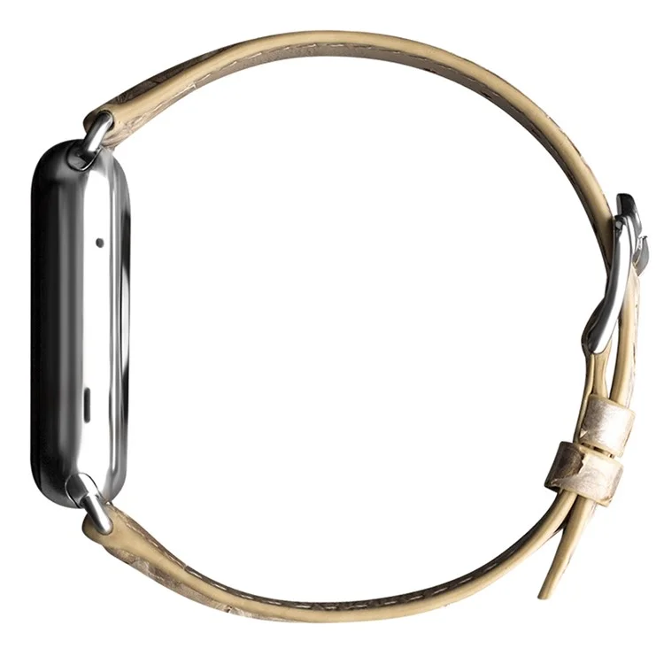 QIALINO Morelia Spilota Texture Genuine Leather Watch Strap for Apple Watch Series 3/2/1 38mm