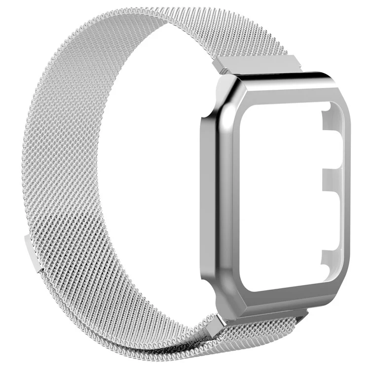 Milanese Wrist Stainless Steel Watch Strap + Watch Frame for Apple Watch Series 3/2/1 38mm - Silver Color