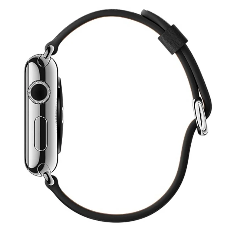 Litchi Texture Genuine Leather Watch Band for Apple Watch Series 3/2/1 42mm - Black