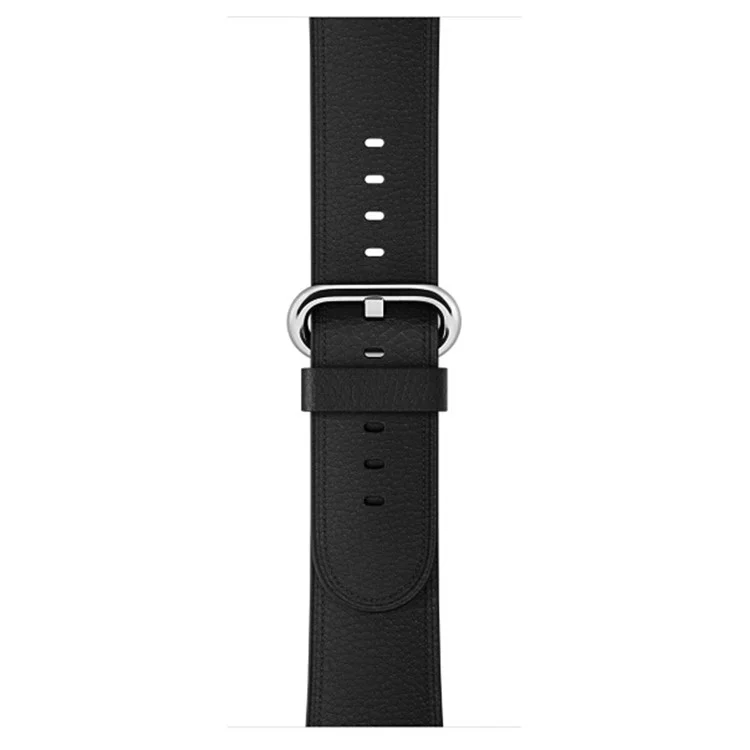 Litchi Texture Genuine Leather Watch Band for Apple Watch Series 3/2/1 42mm - Black