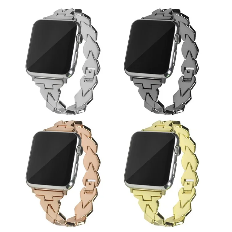 XINCUCO Rhombus Stainless Steel Watch Wrist Strap for Apple Watch Series 3/2/1 42mm - Black
