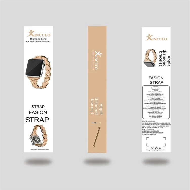 XINCUCO Rhombus Stainless Steel Watch Wrist Strap for Apple Watch Series 3/2/1 42mm - Black