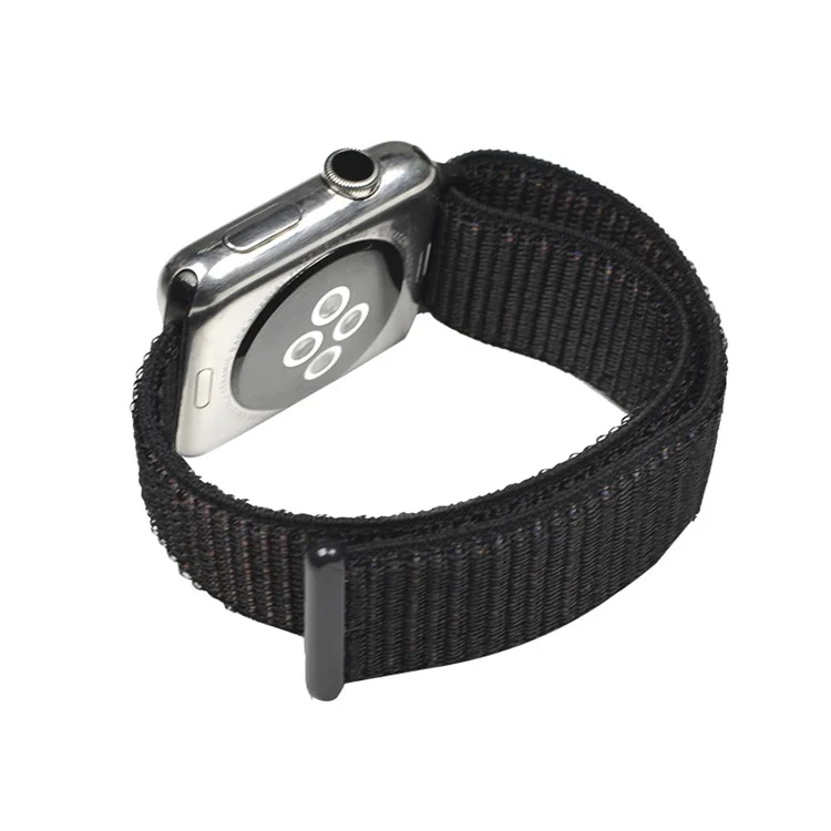 XINCUCO Nylon Velcro Closure Wrist Watch Strap for Apple Watch Series 3/2/1 42mm - Black