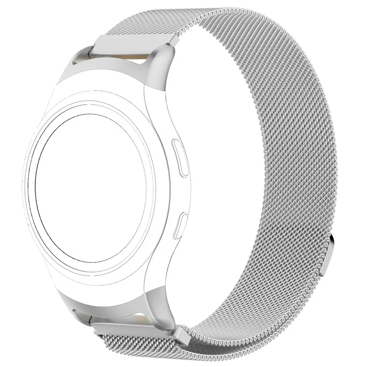 Magnetic Milanese Loop Stainless Steel Woven Watch Wrist Band for Samsung Gear Fit2 R360 - Silver Color