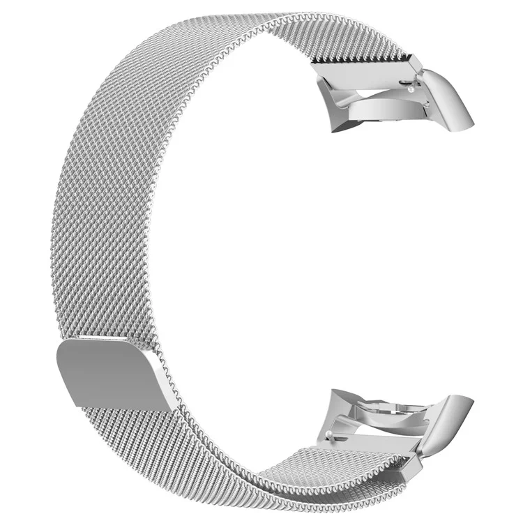Magnetic Milanese Loop Stainless Steel Woven Watch Wrist Band for Samsung Gear Fit2 R360 - Silver Color