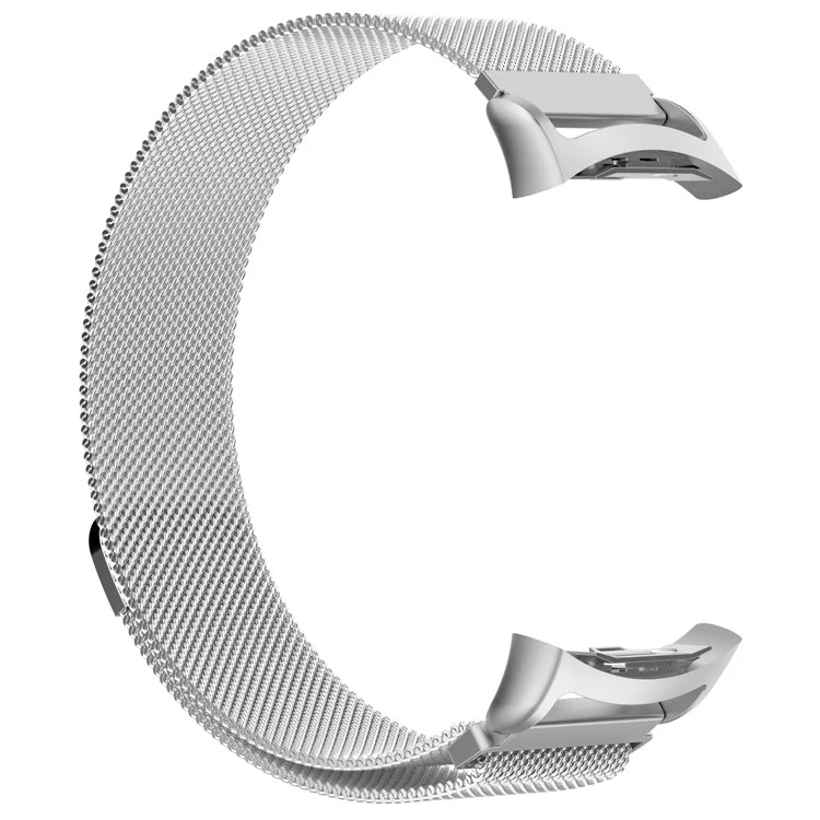 Magnetic Milanese Loop Stainless Steel Woven Watch Wrist Band for Samsung Gear Fit2 R360 - Silver Color