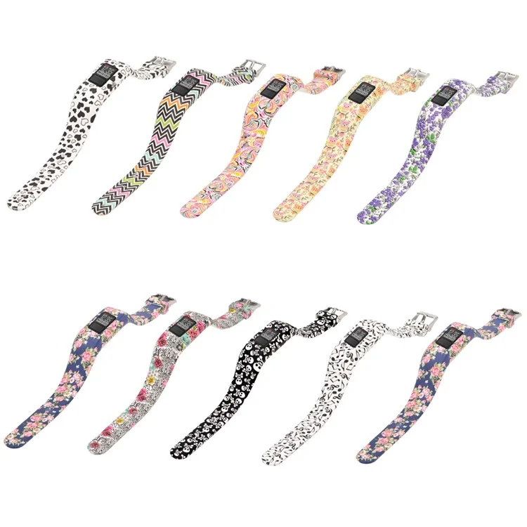 Pattern Printing Adjustable Sports Silicone Watch Strap for Garmin Vivofit JR - Skull