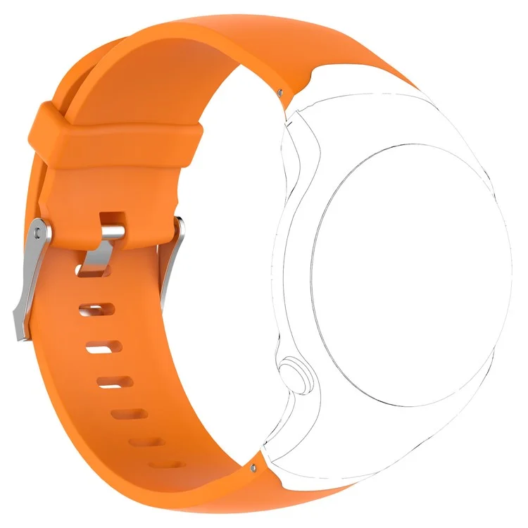 Cinturino in morbido silicone per orologio da polso con barrette a molla e utensile per Garmin Approach S3 - Arancione