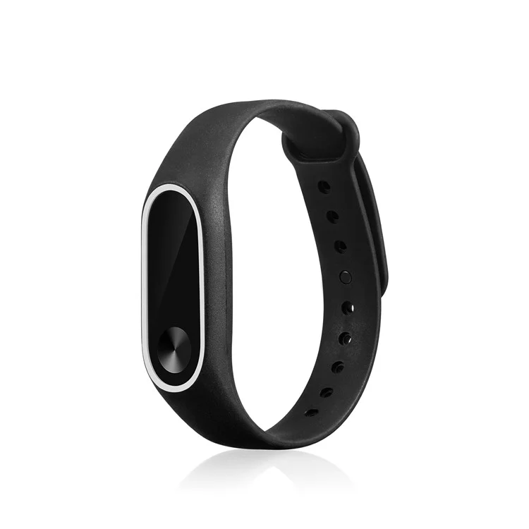 Glossy Surface Flexible TPU Smart Watch Strap for Xiaomi Mi Band 2 - Black/White