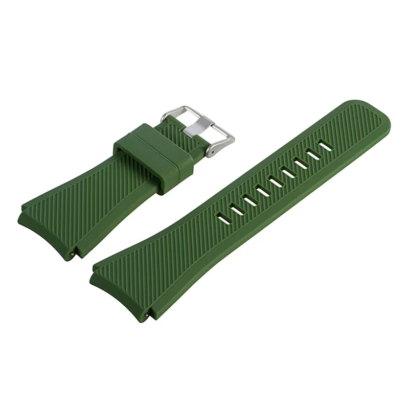 For Samsung Gear S3 Frontier / S3 Classic / Fossil Q MARSHAL Gen2 Adjustable Replacement Silicone Band Sport Strap - Green