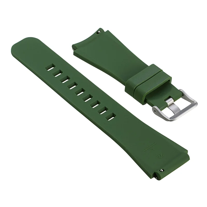For Samsung Gear S3 Frontier / S3 Classic / Fossil Q MARSHAL Gen2 Adjustable Replacement Silicone Band Sport Strap - Green