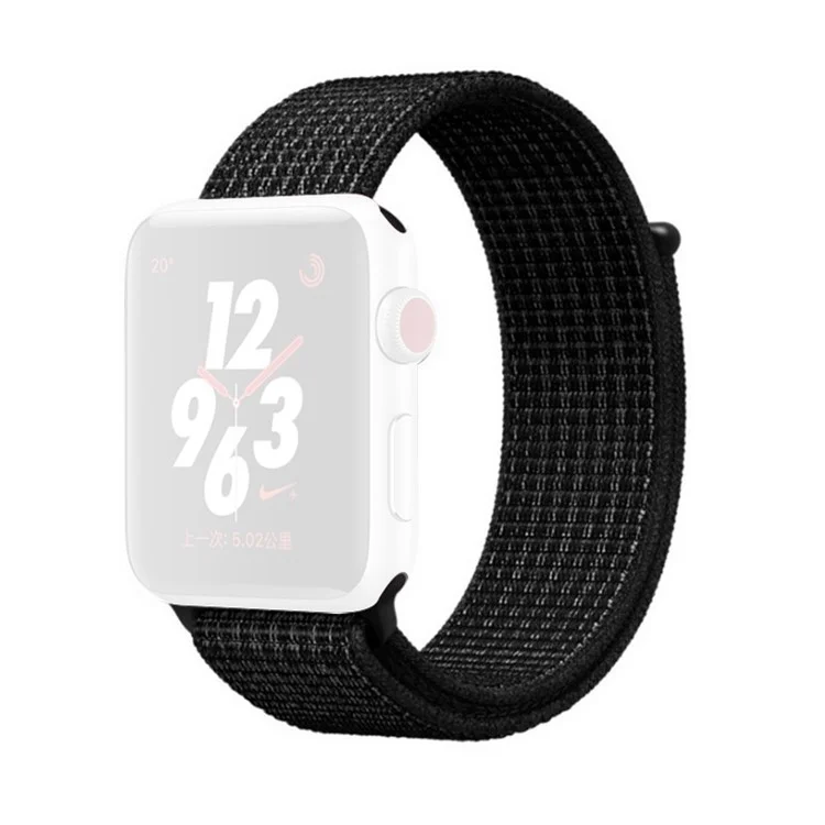 Sport Loop Nylon Watch Band Adjustable Velcro Tape Watch Strap for Apple Watch Series 3/2/1 38mm - Black