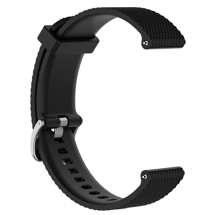 Soft Silicone Watch Strap for Garmin Vivoactive 3/Vivomove HR, Smart Watch Band Replacement (12.3+10.5cm) - Black