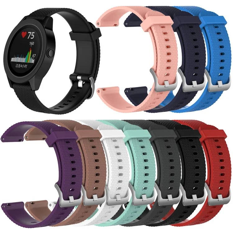 Weiches Silikonuhrarmband für Garmin Vivoactive 3/Vivomove HR, Smartwatch-Armband-Ersatz (12,3+10,5 cm) - Schwarz