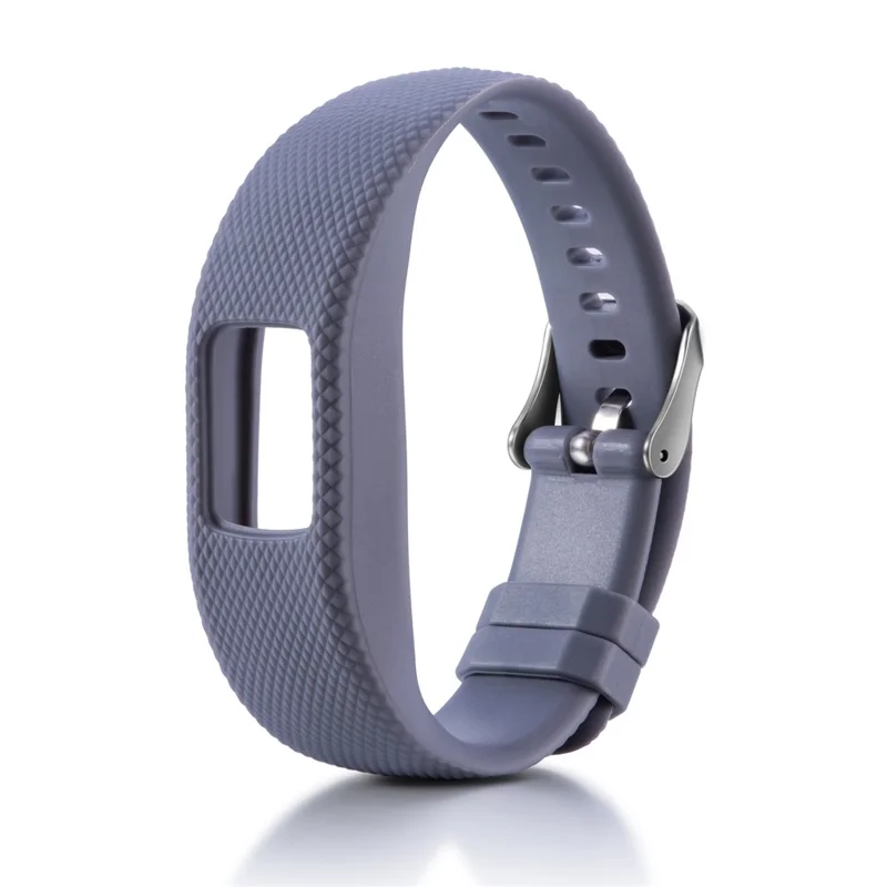 Lozenge Texture TPE+TPU Silicone Watch Strap for Garmin VivoFit 4 - Grey