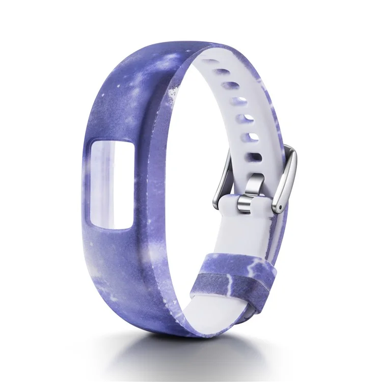 Reemplazo de la Correa de Reloj de Silicona Suave Estampada Para Garmin Vivofit 4, Longitud: 210 mm - Cielo Estrellado Azul