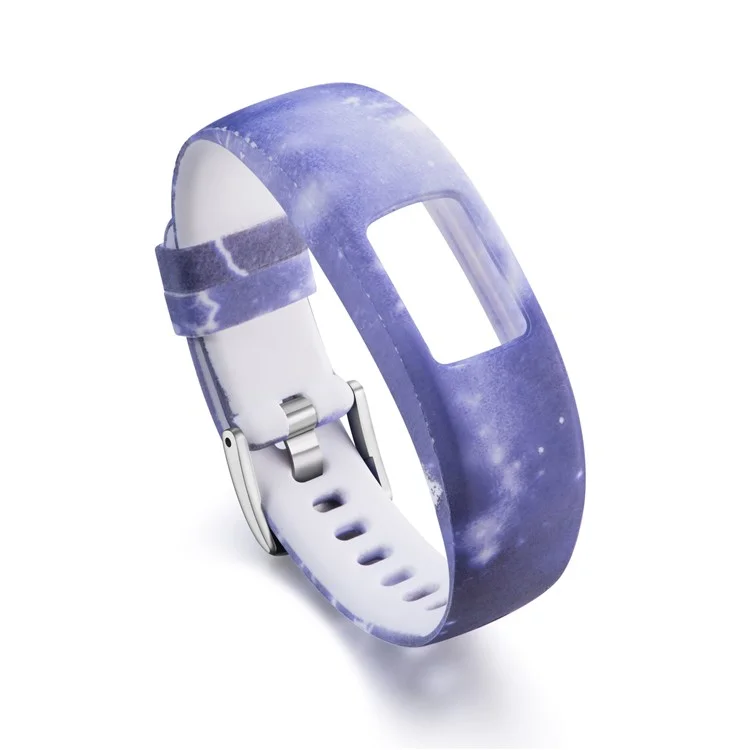 Patterned Soft Silicone Watch Band Part Replacement for Garmin VivoFit 4, Length: 210mm - Blue Starry Sky